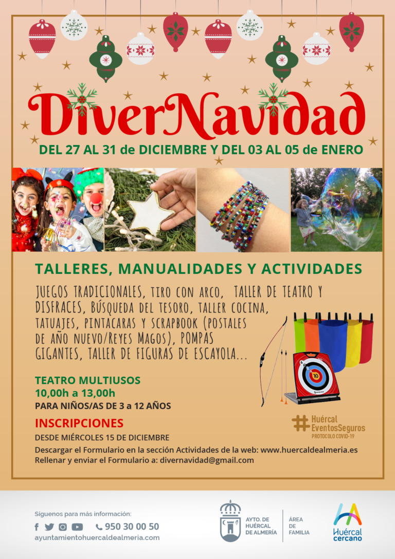 ‘DiverNavidad’ para niños de 3 a 12 años de Huércal de Almería